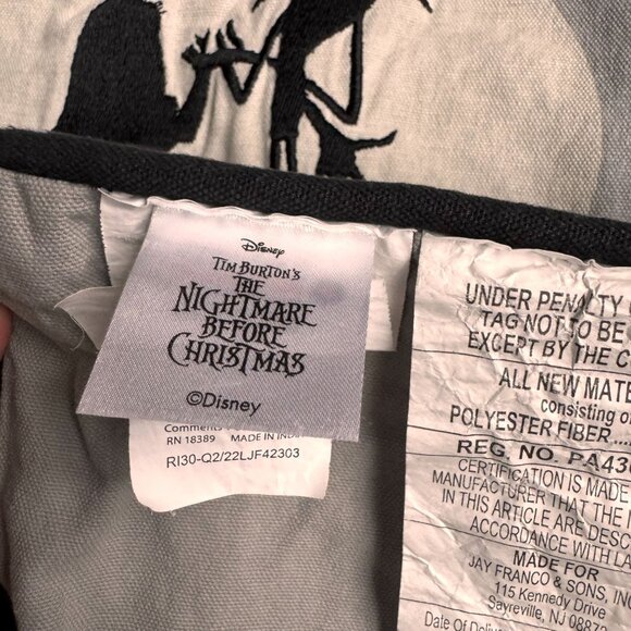 Disney The Nightmare Before Christmas Embroidered Pillow Cover 16" Jack Sally - Picture 5 of 6